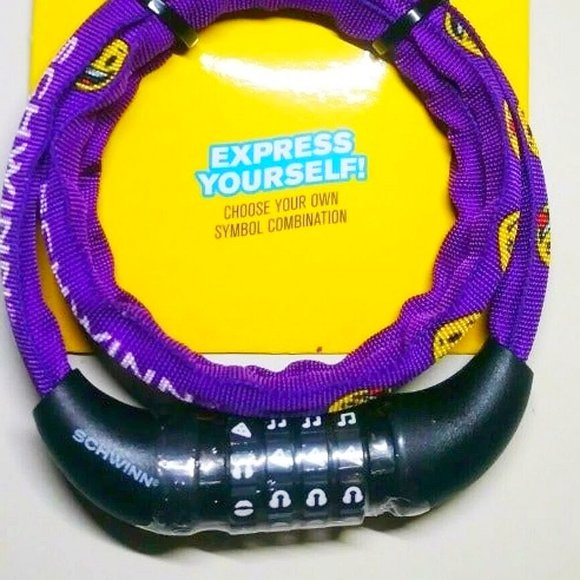 (2) BRAND NEW SCHWINN HAPPY EMOJI BIKE COMBO LOCK SET COMBINATION CABLE LOCKS - Picture 2 of 5